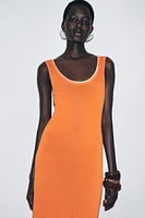 ROBE LONGUE EN MAILLE FINITIONS DOUBLE ÉPAISSEUR