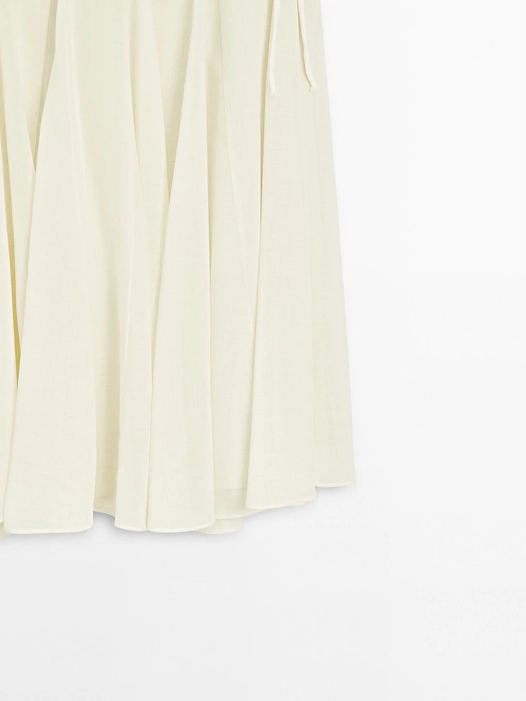 Wool blend flared midi skirt - Studio