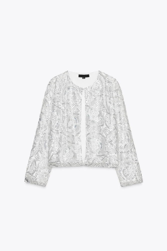 GILET EN MAILLE SEQUINS