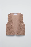 SEQUIN AND BEADING VEST