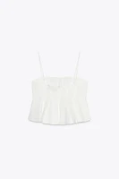 ZW COLLECTION EMBROIDERED GODET TOP