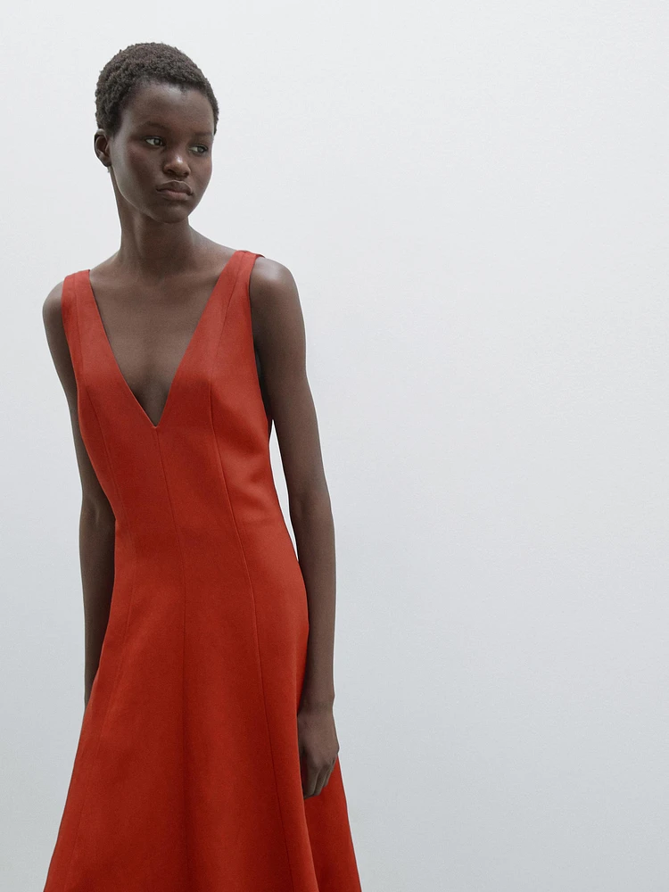 Long flowing flounce dress