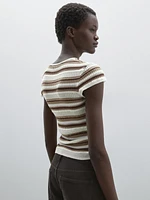 Striped cutwork T-shirt