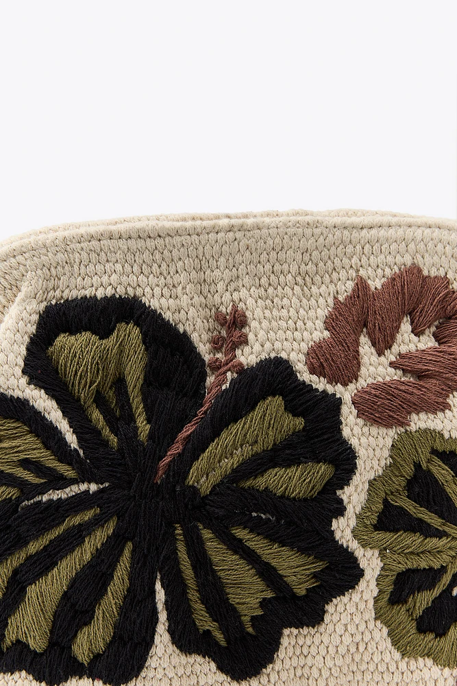 SMALL BAG WITH FLORAL EMBROIDERY
