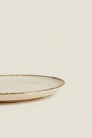 PORCELAIN SIDE PLATE WITH ANTIQUE FINISH RIM