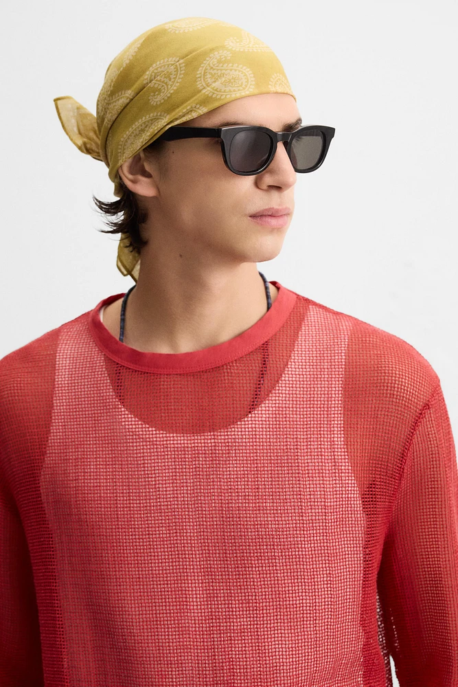 OPEN KNIT T-SHIRT