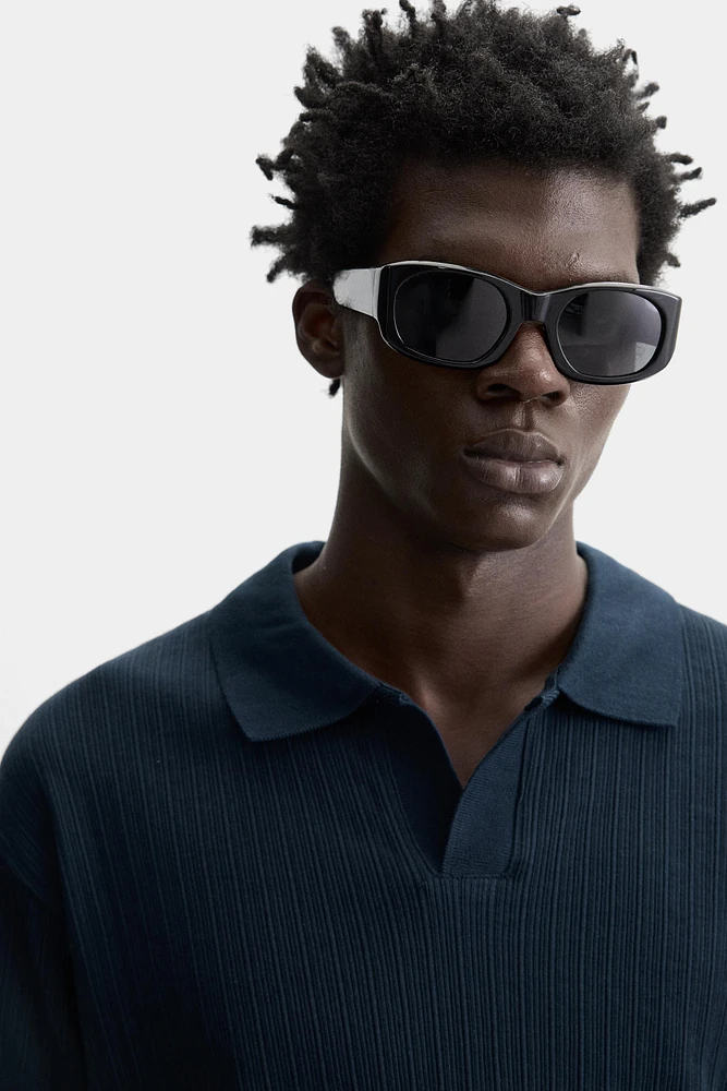 RIB TEXTURED POLO SHIRT