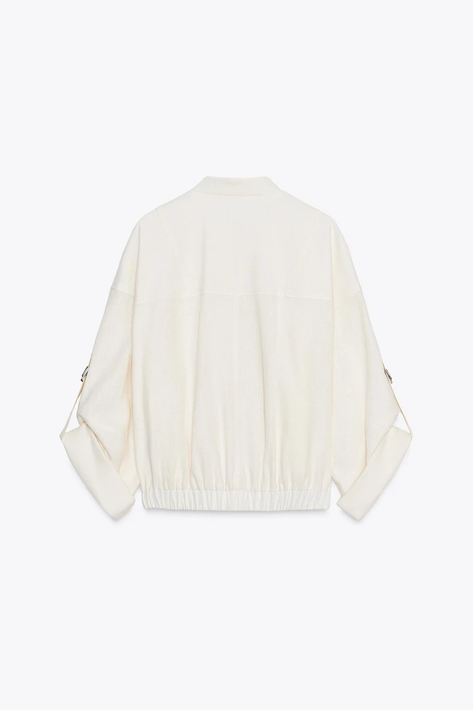 VESTE À MANCHES RETROUSSÉES EN LIN