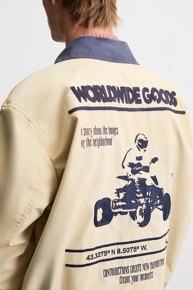 WASHED EMBROIDERED JACKET