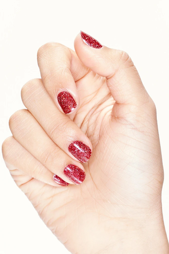 ZARA RED SPARKLE NAIL WRAPS - Gel Nails Effect