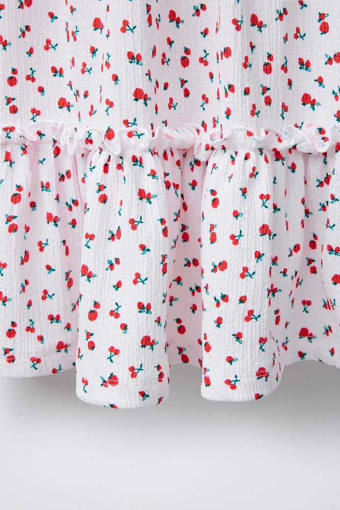 ROBE À TEXTURE ET FLEURS