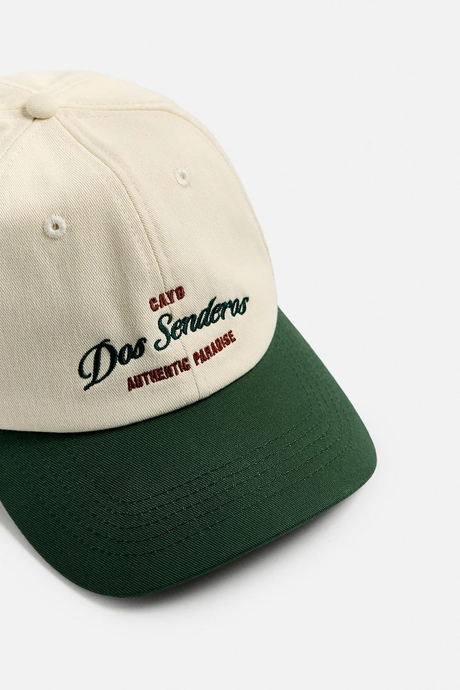 CONTRAST EMBROIDERED CAP