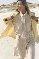 PLEATED LINEN BLEND SHORTS ZW COLLECTION