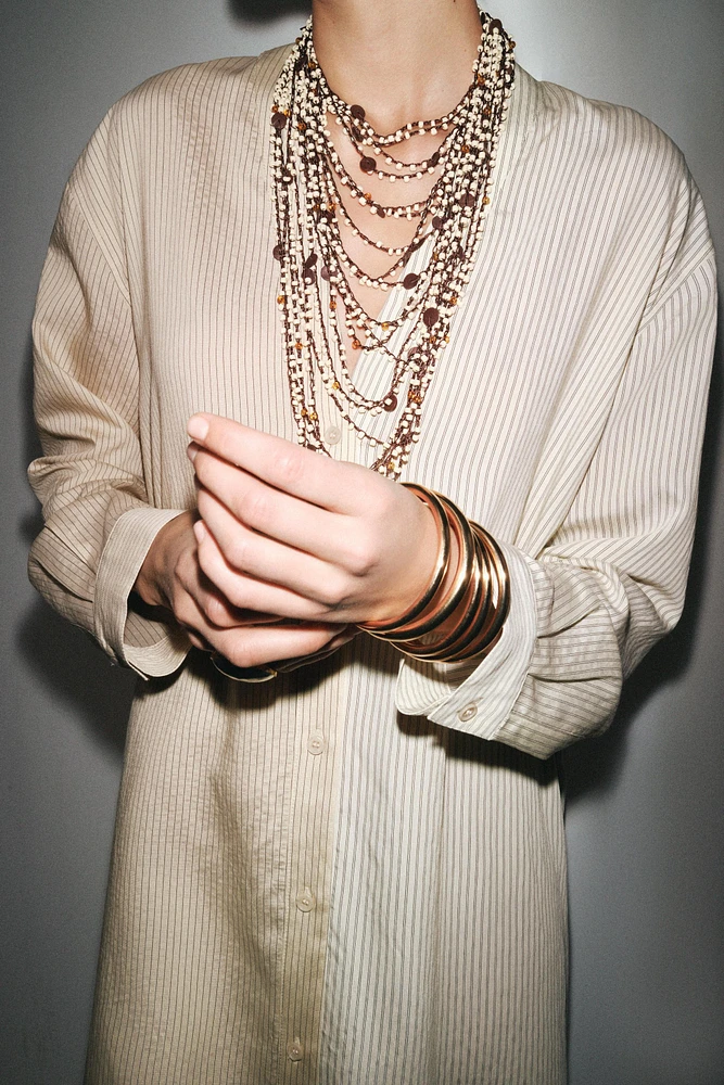 STRIPED SHIRT DRESS ZW COLLECTION