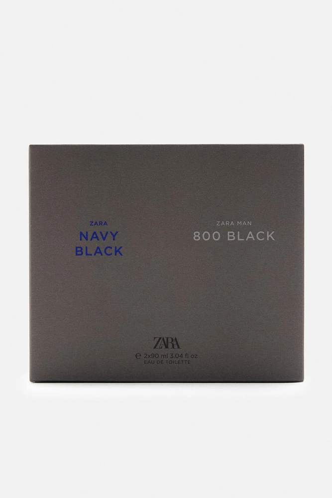 MAN NAVY BLACK + ZARA MAN 800 BLACK EDT 2X 90 ML (3.0 FL. OZ).