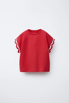 CROCHET SLEEVE T-SHIRT