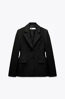 FITTED BLAZER WITH SHOULDER PADS ZW COLLECTION