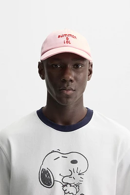 EMBROIDERED TEXT CAP