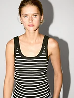 Stripe print vest top