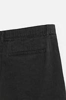 COTTON - LINEN BERMUDA SHORTS