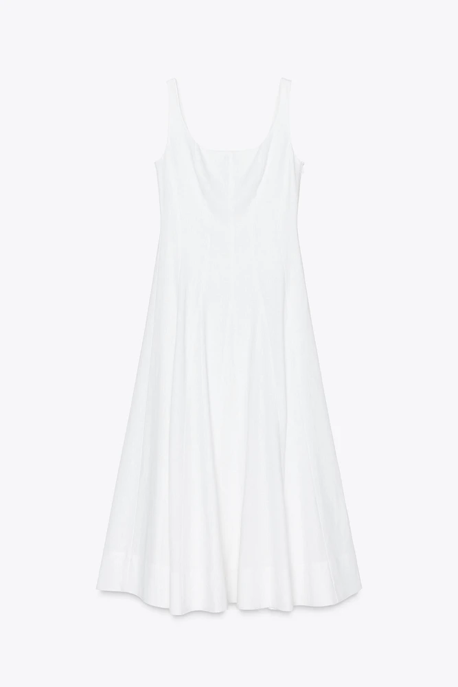 ROBE MIDI À BRETELLES EN LIN