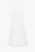 LINEN STRAPPY MIDI DRESS