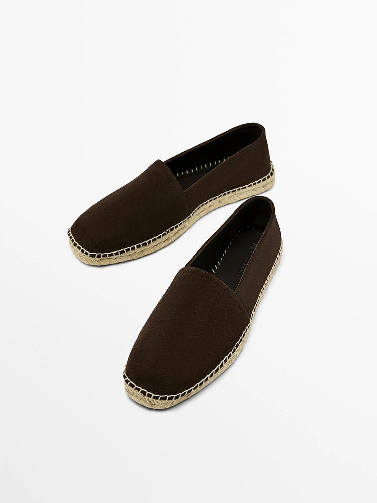 Espadrilles en croûte de cuir