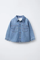 SURCHEMISE EN DENIM CAPUCHE AMOVIBLE