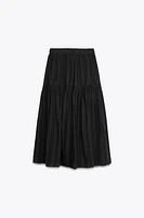 JUPE MIDI BRODERIES PERFORÉES