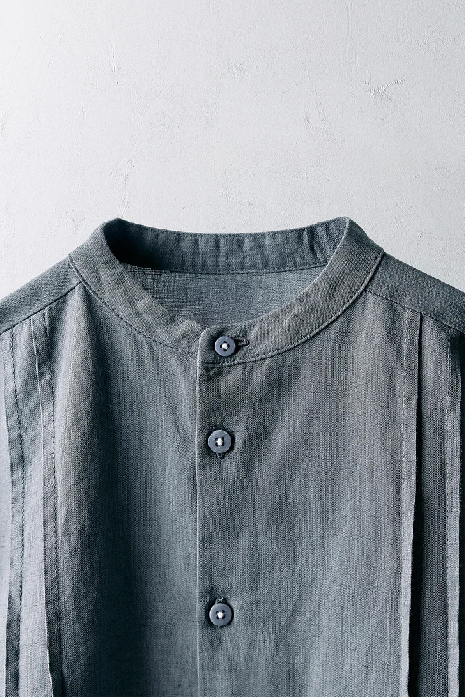 2-5 YEARS/ LIMITED EDITION LINEN PLEATED SHIRT