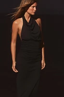 LONG OPEN BACK HALTER DRESS