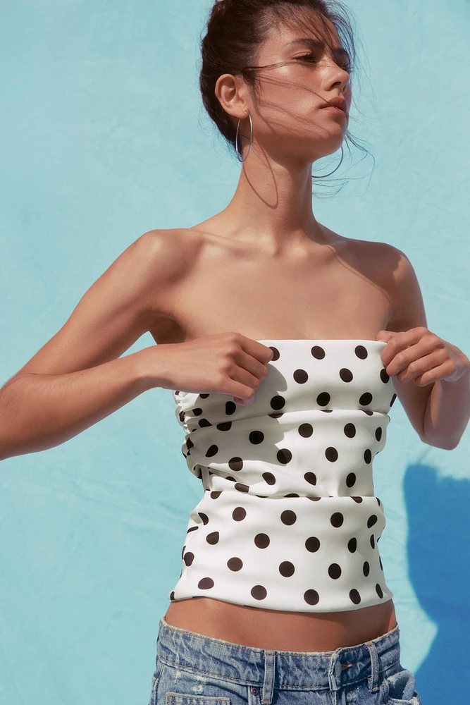 POLKA DOT BANDEAU TOP