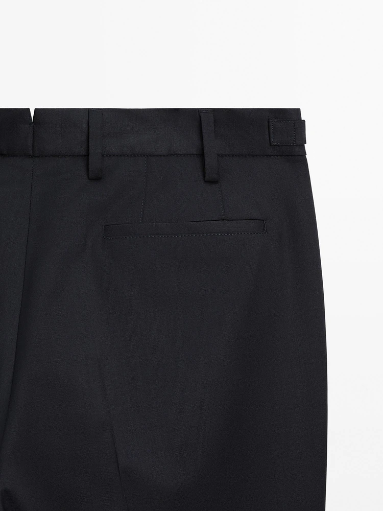 Pantalon habillé en laine mélangée
