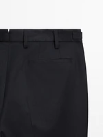 Pantalon habillé en laine mélangée
