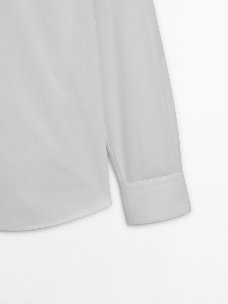 Chemise slim en popeline 100 % coton
