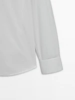 Chemise slim en popeline 100 % coton