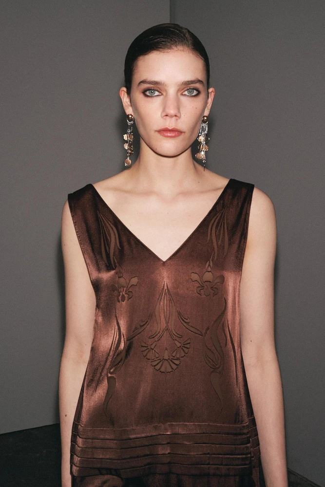 ZW COLLECTION EMBROIDERED FRINGE DRESS