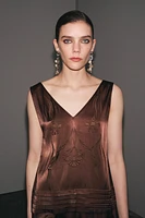 ZW COLLECTION EMBROIDERED FRINGE DRESS