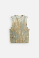 ABSTRACT PRINT KNIT TANK TOP
