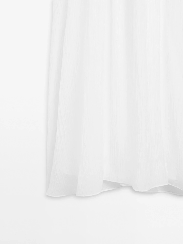 Robe longue plissée froncée
