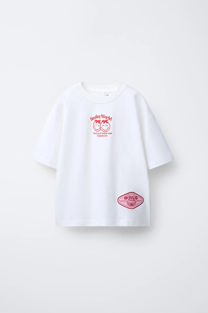 SMILEYWORLD ® PRINT AND PATCH T-SHIRT