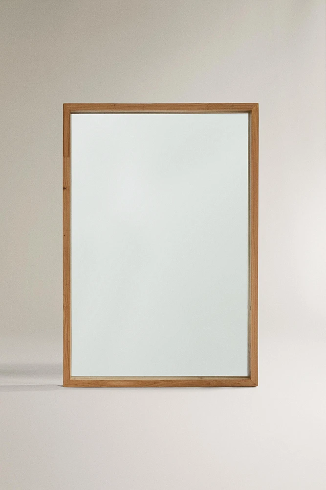 LARGE ELM WOOD MIRROR