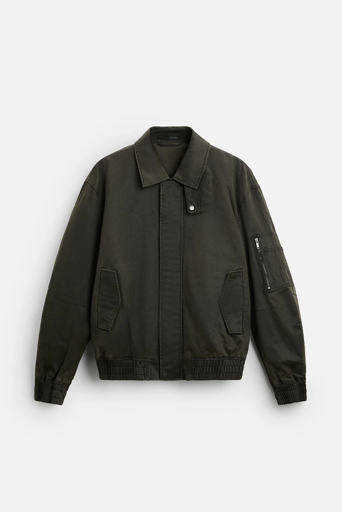 WAXED EFFECT WASHED JACKET