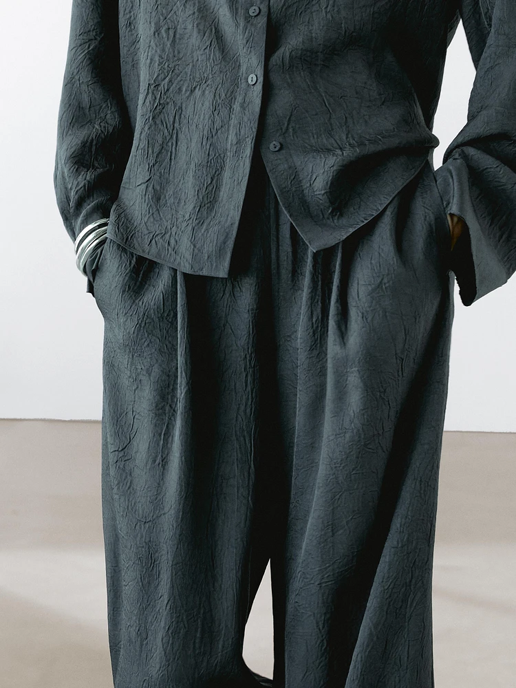 Pantalon fluide effet froiss
