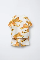 TIGER T-SHIRT AND BERMUDA JOGGING SET