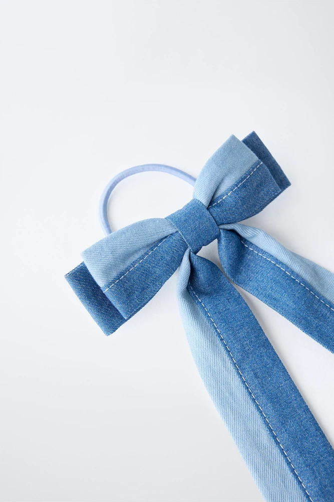 CHOUCHOU EN DENIM À LACET