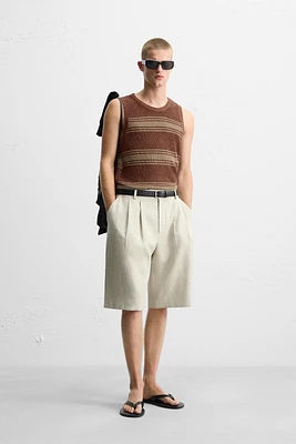 LINEN VISCOSE KNIT TANK TOP