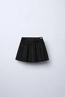 BOX PLEAT DENIM SKIRT