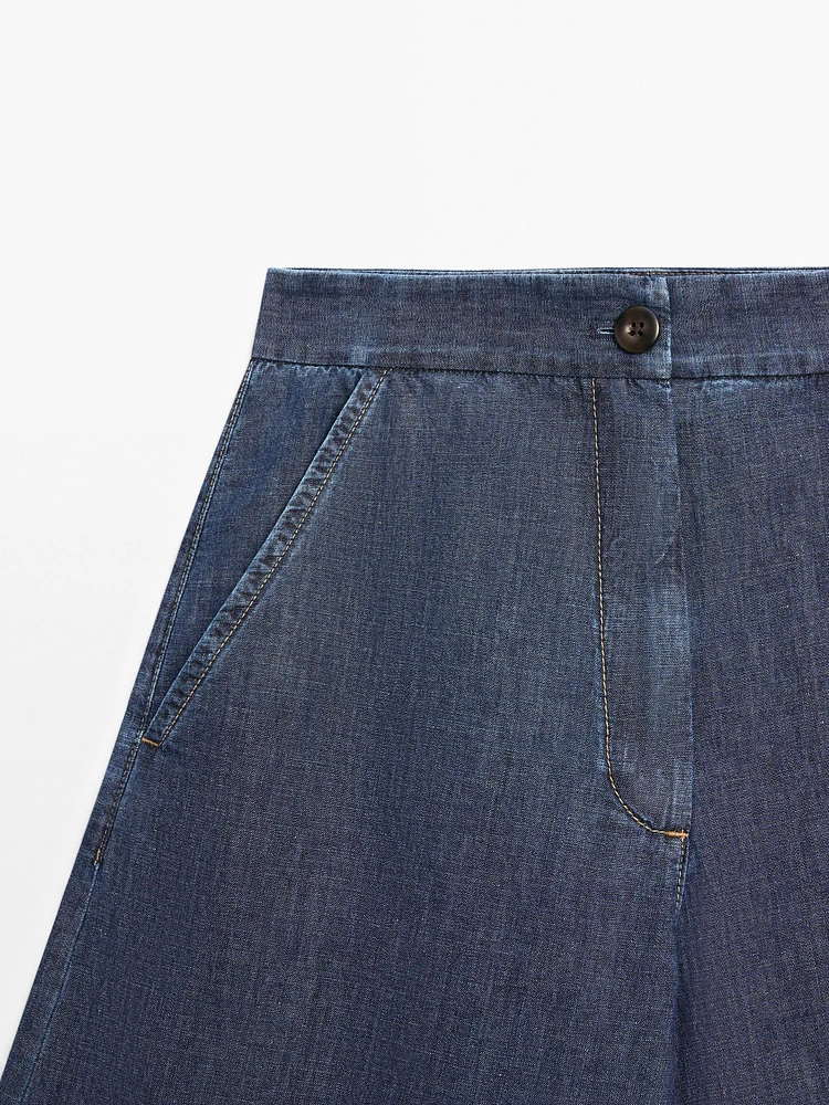Jean super large taille haute