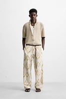 GEOMETRIC PRINT RELAXED FIT PANTS